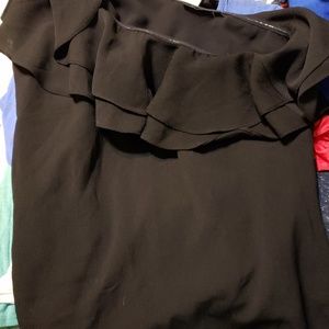 Black off one side of your shoulder dressy shirt w